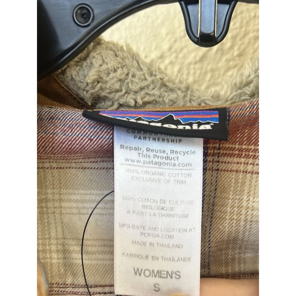 Patagonia Prairie Dawn Jacket Women’s Brown Hooded Organic Cotton Barn Chore - Picture 14 of 14